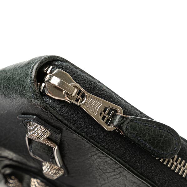 Pre-owned Balenciaga Lambskin Giant 12 Continental Zip Around Wallet Green