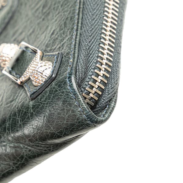 Pre-owned Balenciaga Lambskin Giant 12 Continental Zip Around Wallet Green