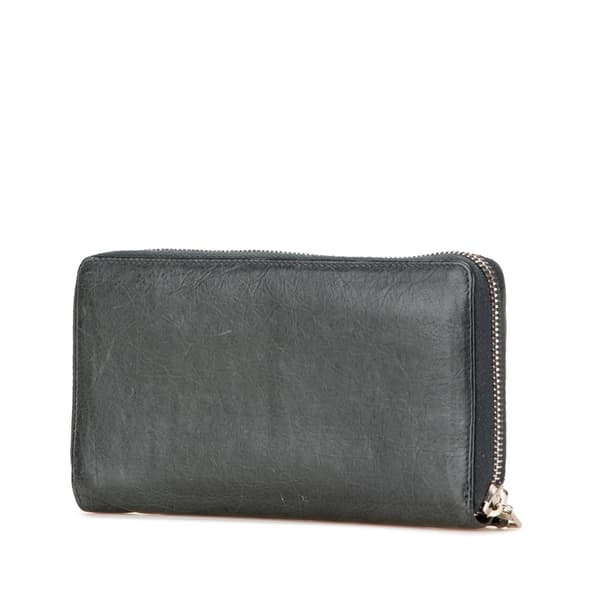 Pre-owned Balenciaga Lambskin Giant 12 Continental Zip Around Wallet Green