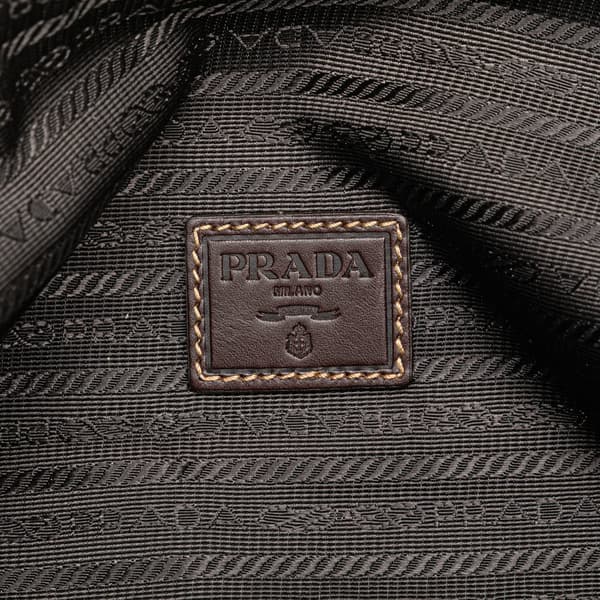 Pre-owned Prada Canvas Canapa Logo Pouch Brown