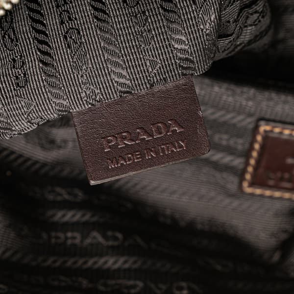 Pre-owned Prada Canvas Canapa Logo Pouch Brown