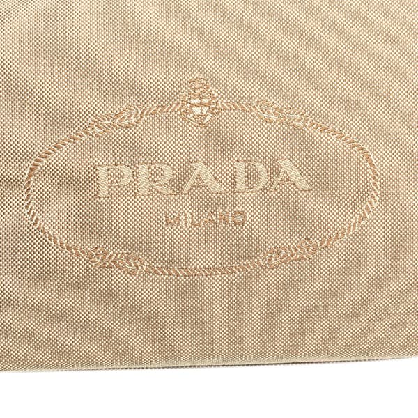 Pre-owned Prada Canvas Canapa Logo Pouch Brown