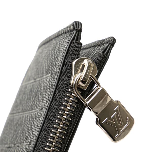 Pre-owned Louis Vuitton Taigarama Coin Card Holder Black