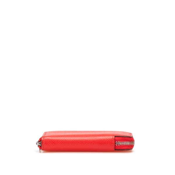 Pre-owned Hermès Mini Epsom Silk In Change Purse Red