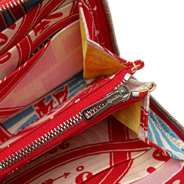 Pre-owned Hermès Mini Epsom Silk In Change Purse Red