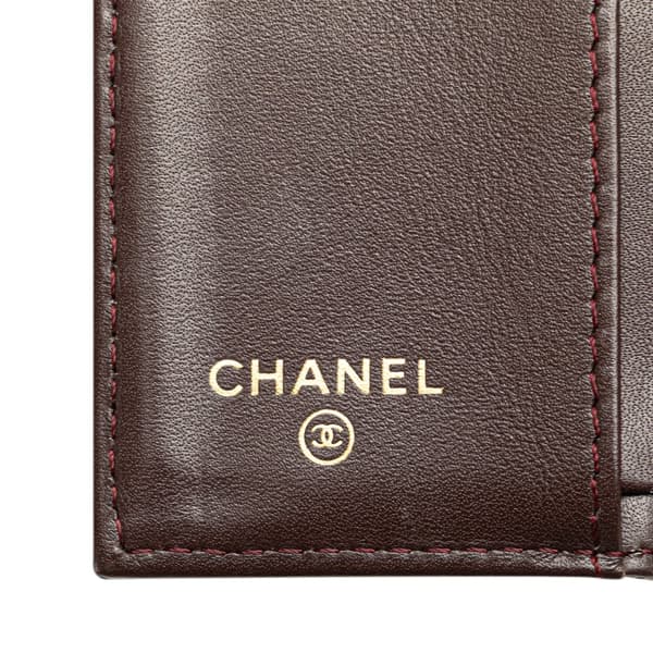 Pre-owned Chanel CC Quilted Caviar Trifold Wallet Black