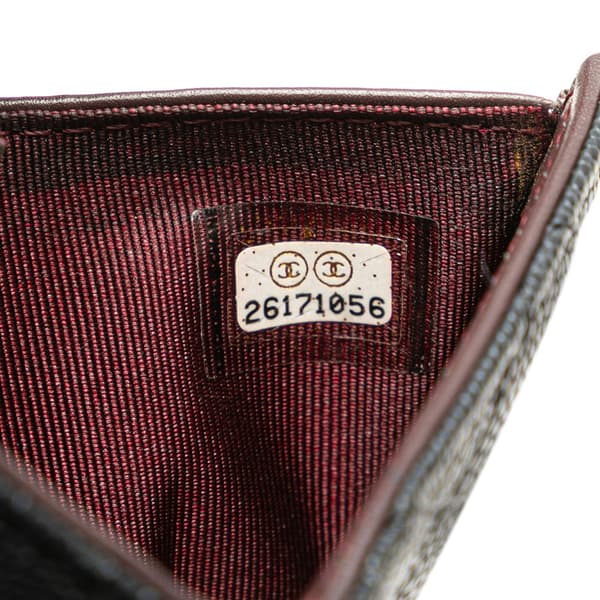 Pre-owned Chanel CC Quilted Caviar Trifold Wallet Black
