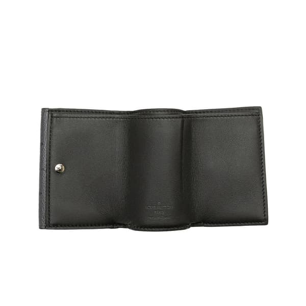 Pre-owned Louis Vuitton Monogram Eclipse Reverse Discovery Compact Wallet Black