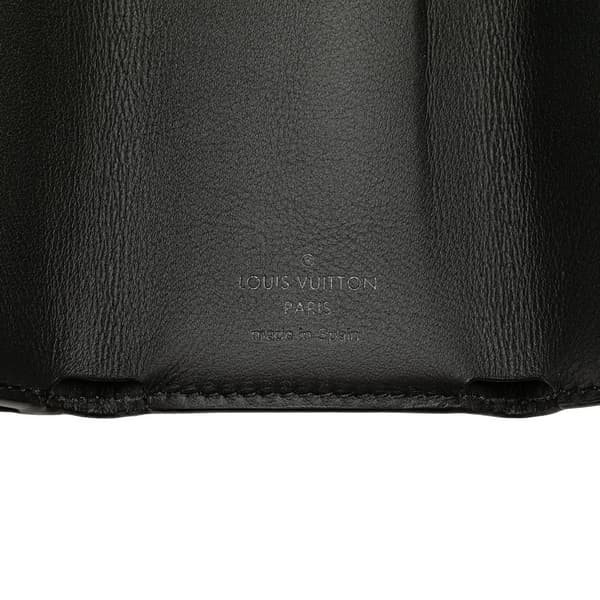 Pre-owned Louis Vuitton Monogram Eclipse Reverse Discovery Compact Wallet Black