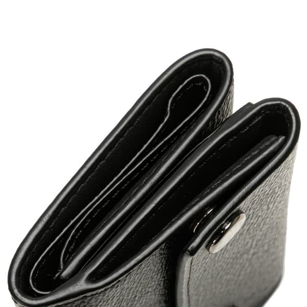 Pre-owned Louis Vuitton Monogram Eclipse Reverse Discovery Compact Wallet Black