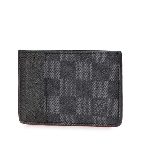 Pre-owned Louis Vuitton Damier Graphite Card Holder Black