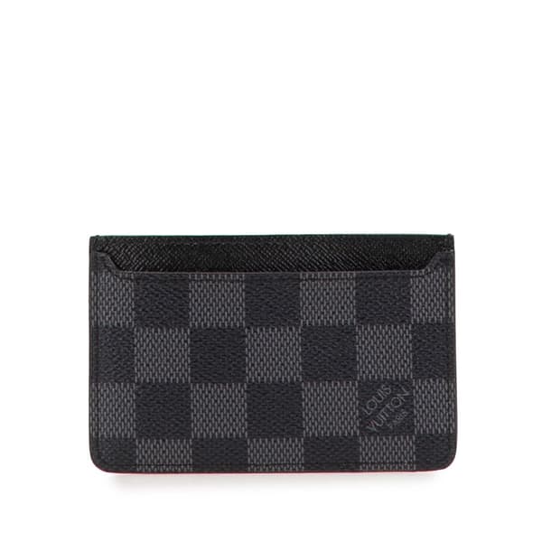 Pre-owned Louis Vuitton Damier Graphite Card Holder Black