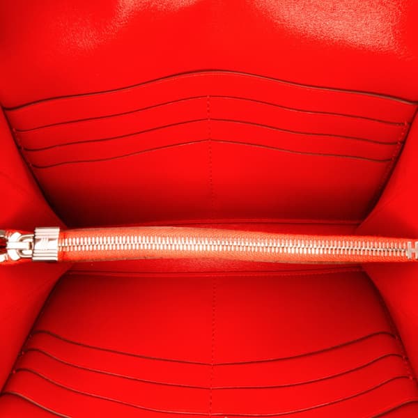 Pre-owned Hermès Box Calf Kelly Longue Wallet Orange