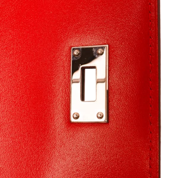 Pre-owned Hermès Box Calf Kelly Longue Wallet Orange