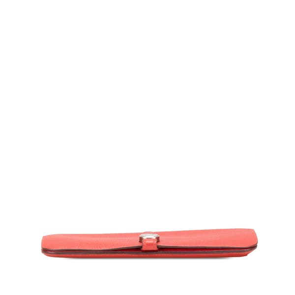 Pre-owned Hermès Clemence Dogon Long Wallet Red