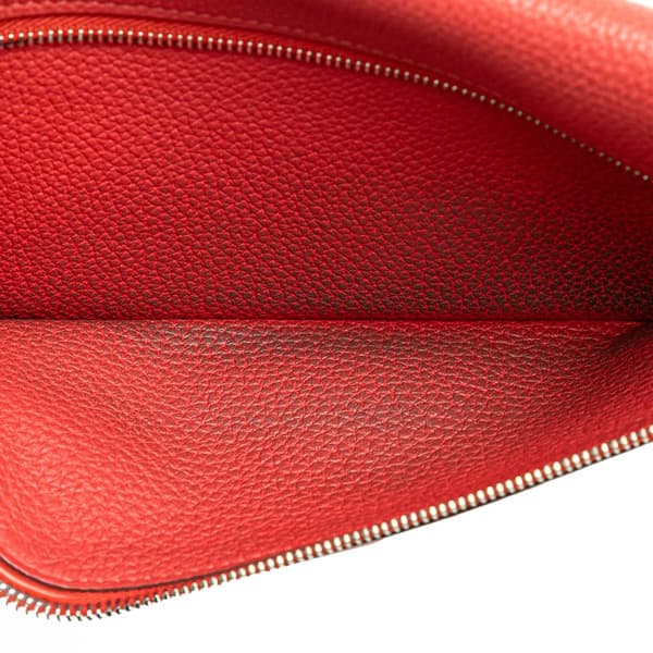 Pre-owned Hermès Clemence Dogon Long Wallet Red