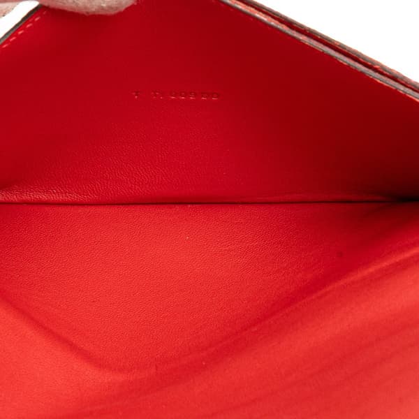 Pre-owned Hermès Clemence Dogon Long Wallet Red