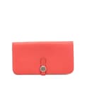 Miniatyrbilde 1 av 9: Pre-owned Hermès Clemence Dogon Long Wallet Red