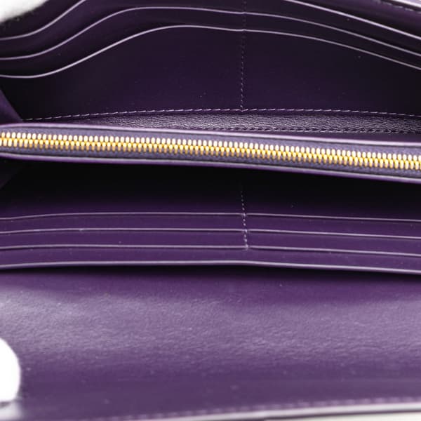Pre-owned Bottega Veneta Nappa Maxi Intrecciato Long Wallet Purple