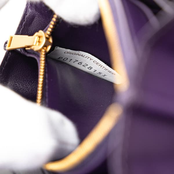 Pre-owned Bottega Veneta Nappa Maxi Intrecciato Long Wallet Purple