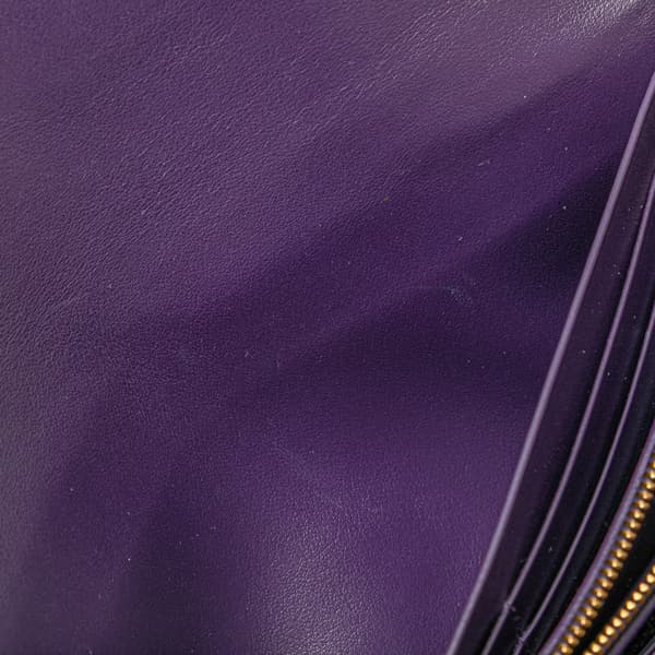 Pre-owned Bottega Veneta Nappa Maxi Intrecciato Long Wallet Purple