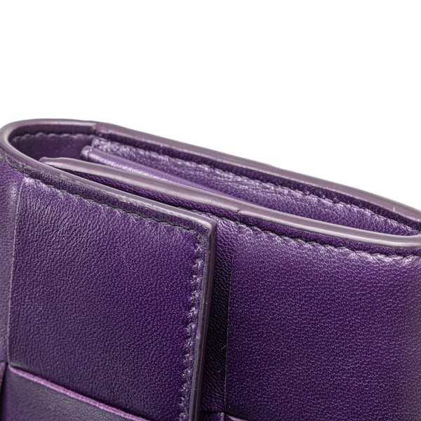 Pre-owned Bottega Veneta Nappa Maxi Intrecciato Long Wallet Purple