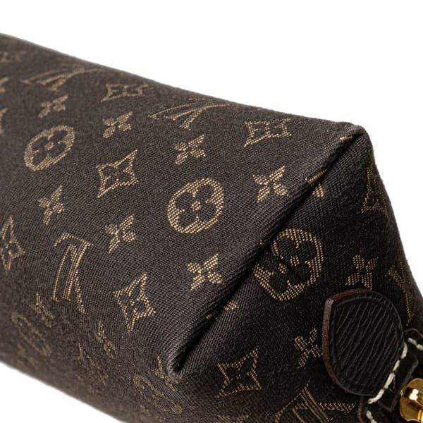 Pre-owned Louis Vuitton Monogram Mini Lin Cosmetic Pouch Brown