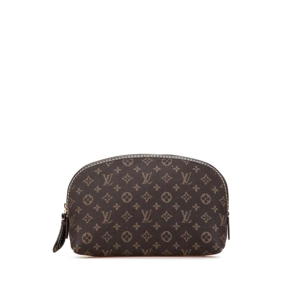 Pre-owned Louis Vuitton Monogram Mini Lin Cosmetic Pouch Brown