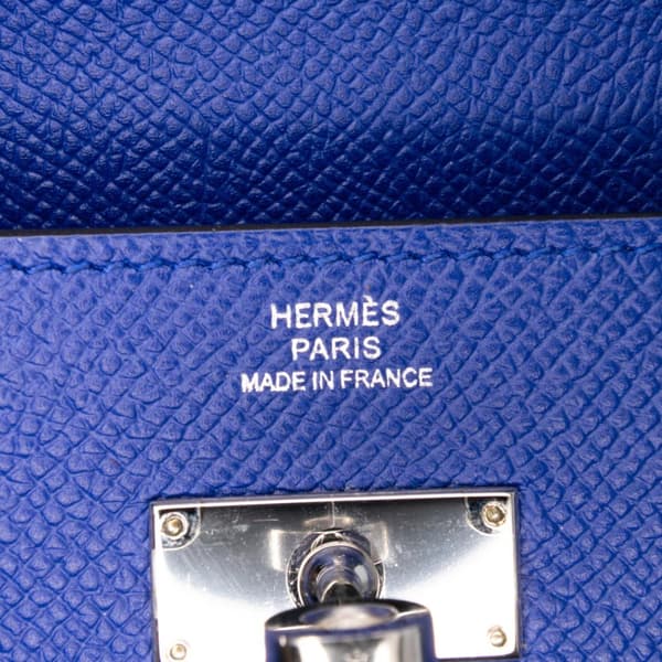 Pre-owned Hermès Epsom Kelly Longue Wallet Blue
