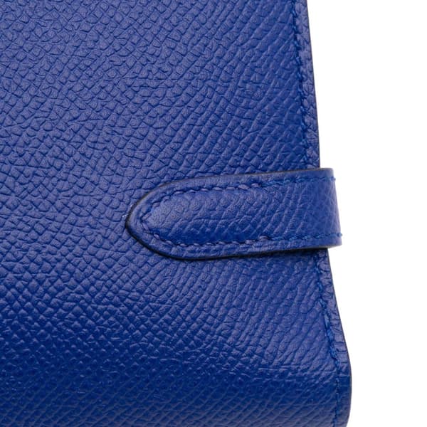Pre-owned Hermès Epsom Kelly Longue Wallet Blue