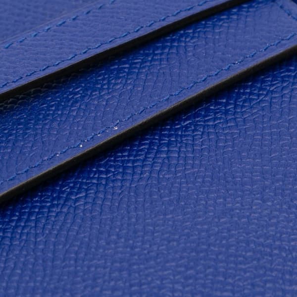 Pre-owned Hermès Epsom Kelly Longue Wallet Blue