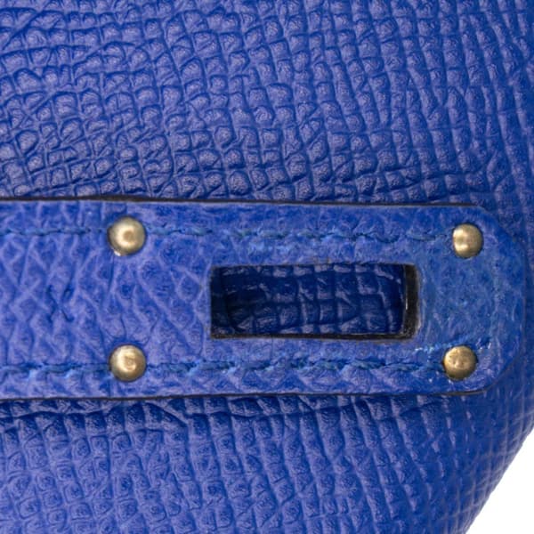 Pre-owned Hermès Epsom Kelly Longue Wallet Blue