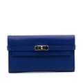 Miniatyrbilde 1 av 10: Pre-owned Hermès Epsom Kelly Longue Wallet Blue
