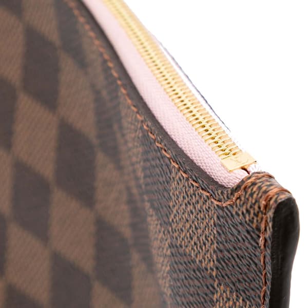 Pre-owned Louis Vuitton Damier Ebene Neverfull Pouch MM Brown