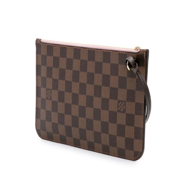 Pre-owned Louis Vuitton Damier Ebene Neverfull Pouch MM Brown