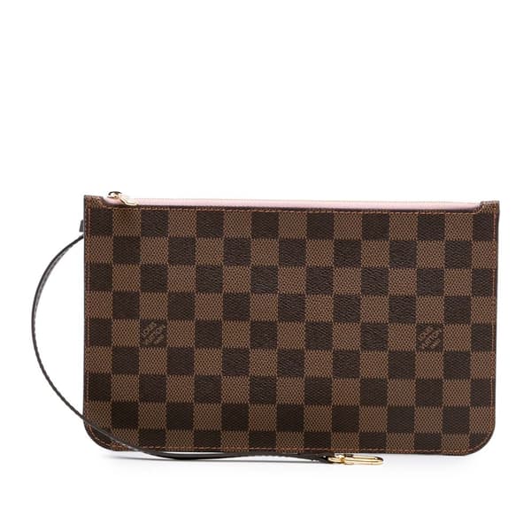 Pre-owned Louis Vuitton Damier Ebene Neverfull Pouch MM Brown
