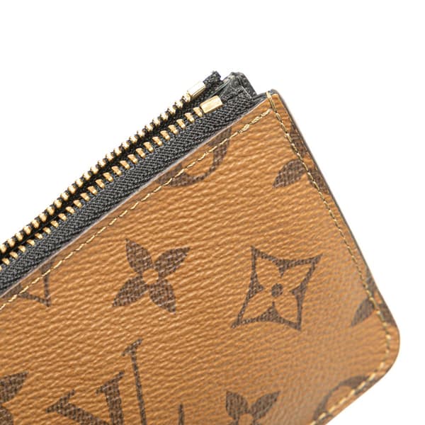 Pre-owned Louis Vuitton Monogram Reverse Romy Card Holder Brown
