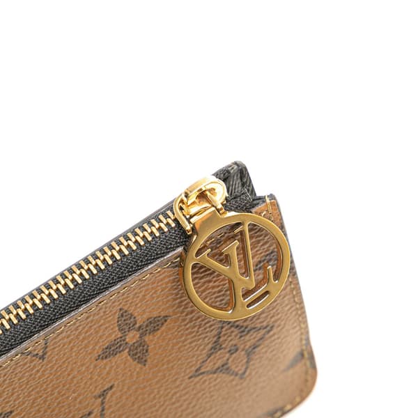 Pre-owned Louis Vuitton Monogram Reverse Romy Card Holder Brown