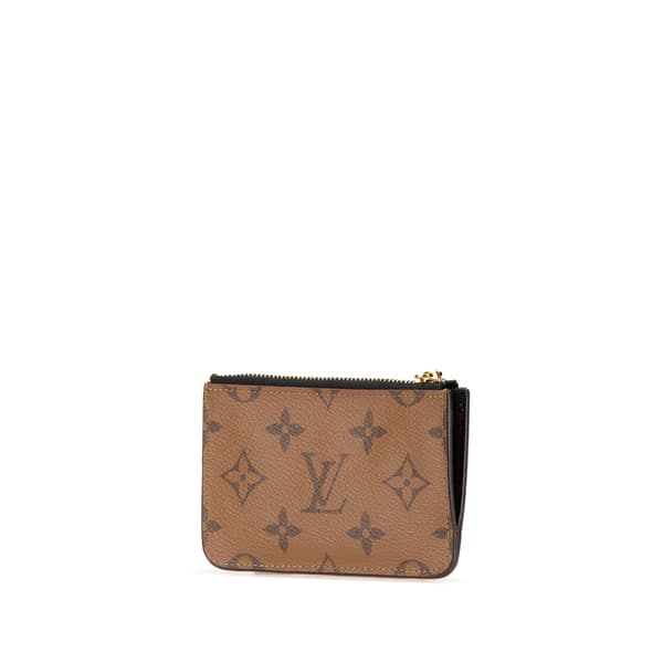 Pre-owned Louis Vuitton Monogram Reverse Romy Card Holder Brown