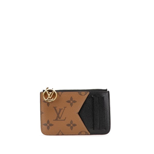 Pre-owned Louis Vuitton Monogram Reverse Romy Card Holder Brown