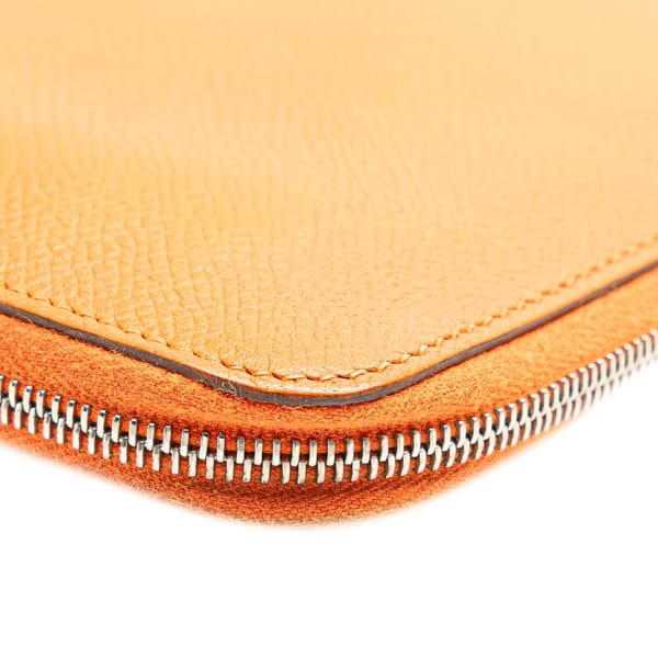 Pre-owned Hermès Epsom Azap Classique Wallet Orange