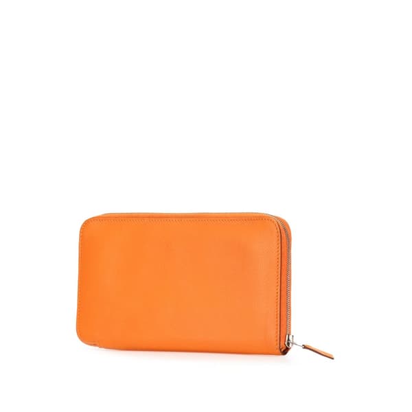Pre-owned Hermès Epsom Azap Classique Wallet Orange