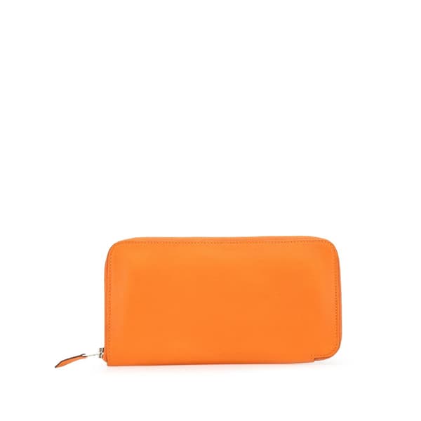 Pre-owned Hermès Epsom Azap Classique Wallet Orange