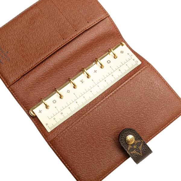 Pre-owned Louis Vuitton Monogram Agenda PM Brown