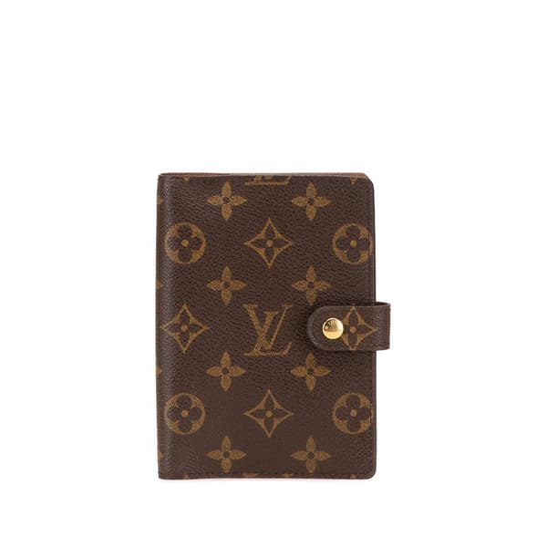 Pre-owned Louis Vuitton Monogram Agenda PM Brown