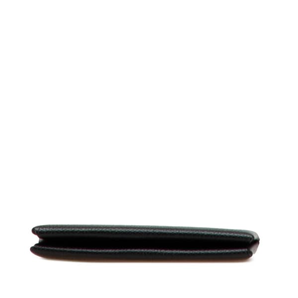 Pre-owned Hermès Epsom Calvi Card Holder Black