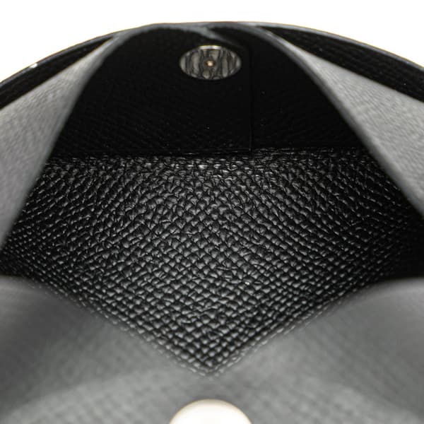 Pre-owned Hermès Epsom Calvi Card Holder Black