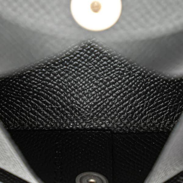 Pre-owned Hermès Epsom Calvi Card Holder Black