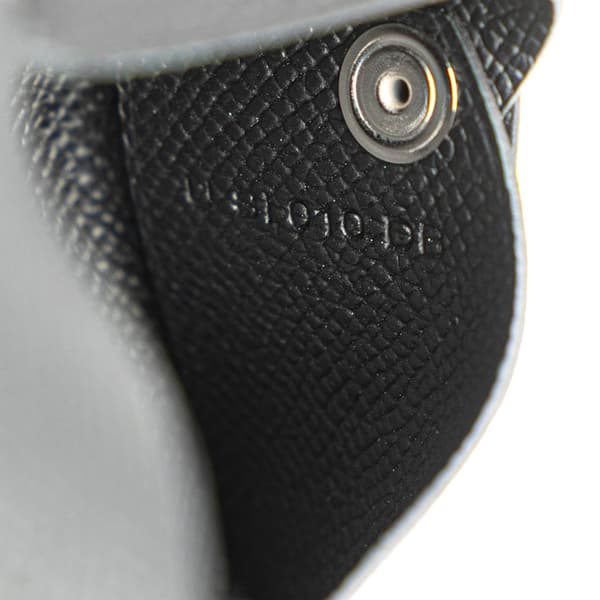 Pre-owned Hermès Epsom Calvi Card Holder Black