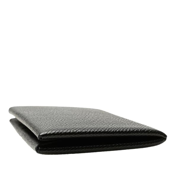 Pre-owned Hermès Epsom Calvi Card Holder Black
